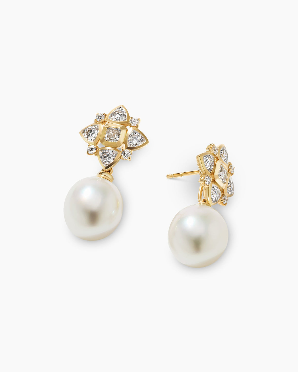 Renaissance Pearl Trillion Drop Earrings