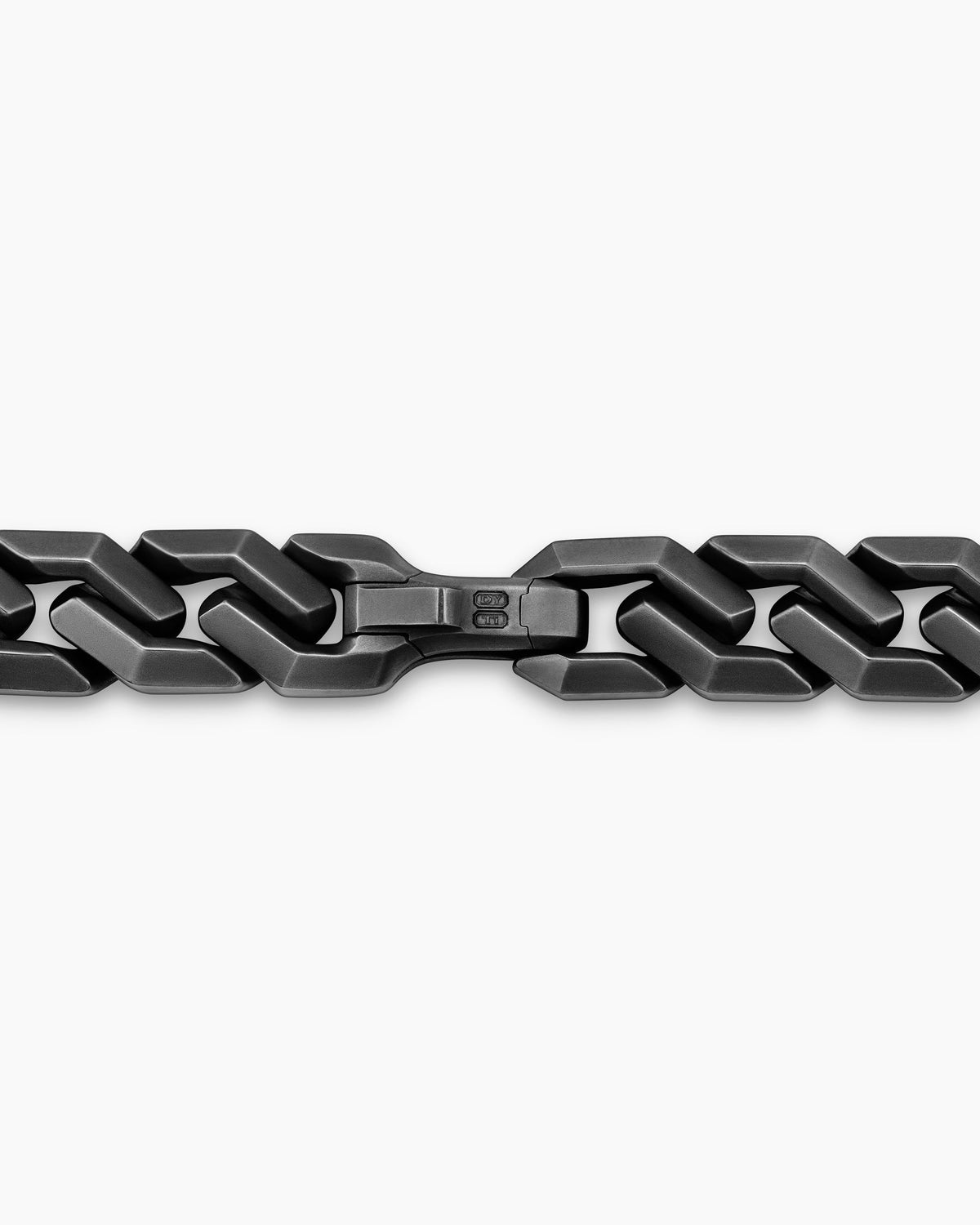 Men's Curb Chain Angular Link Necklace in Black Titanium, 11mm