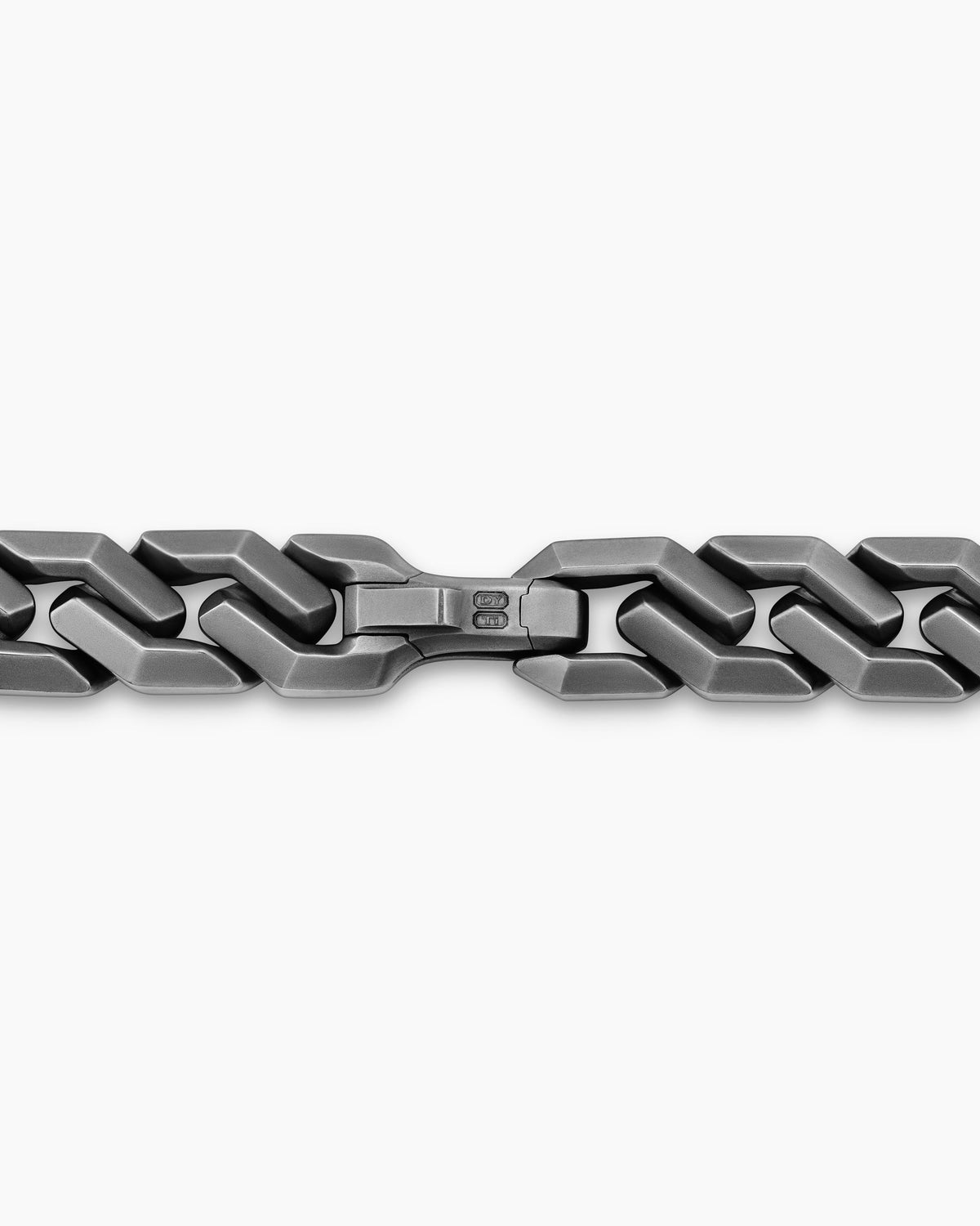 Men's Curb Chain Angular Link Necklace in Anthracite Titanium, 11mm
