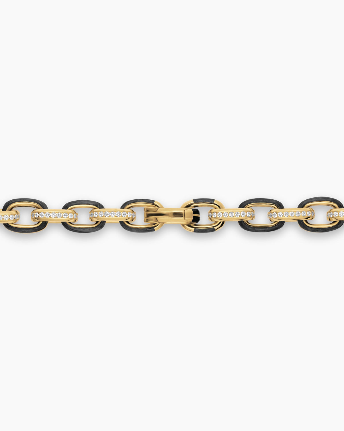Mens Streamline Oval Link Necklace in 18K Yellow Gold, 10.8mm