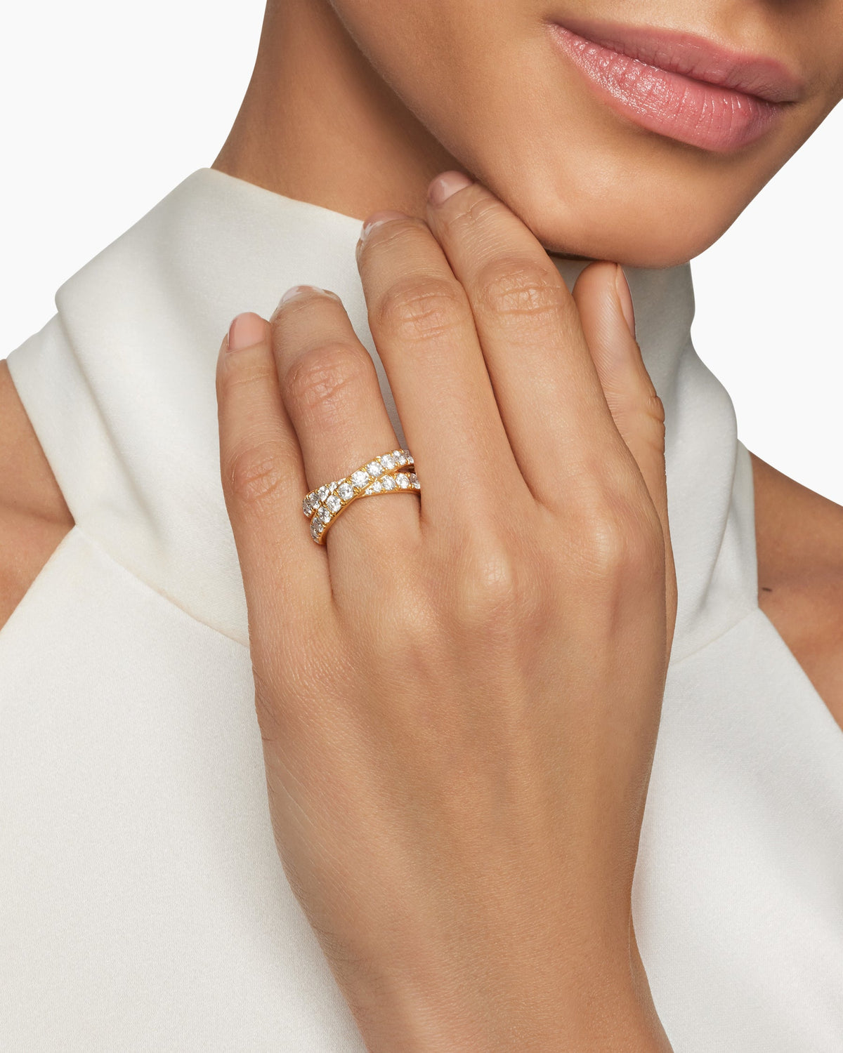 DY Crossover Band Ring