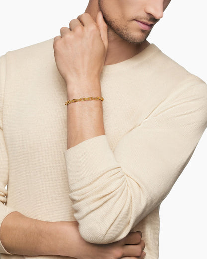Mens DY Madison Chain Bracelet in 18K Yellow Gold, 6mm