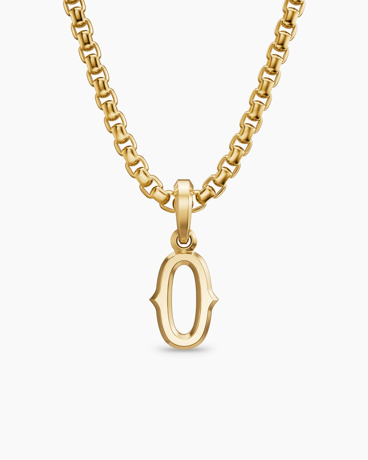 Mens Number Zero Amulet in 18K Yellow Gold, 14.8mm