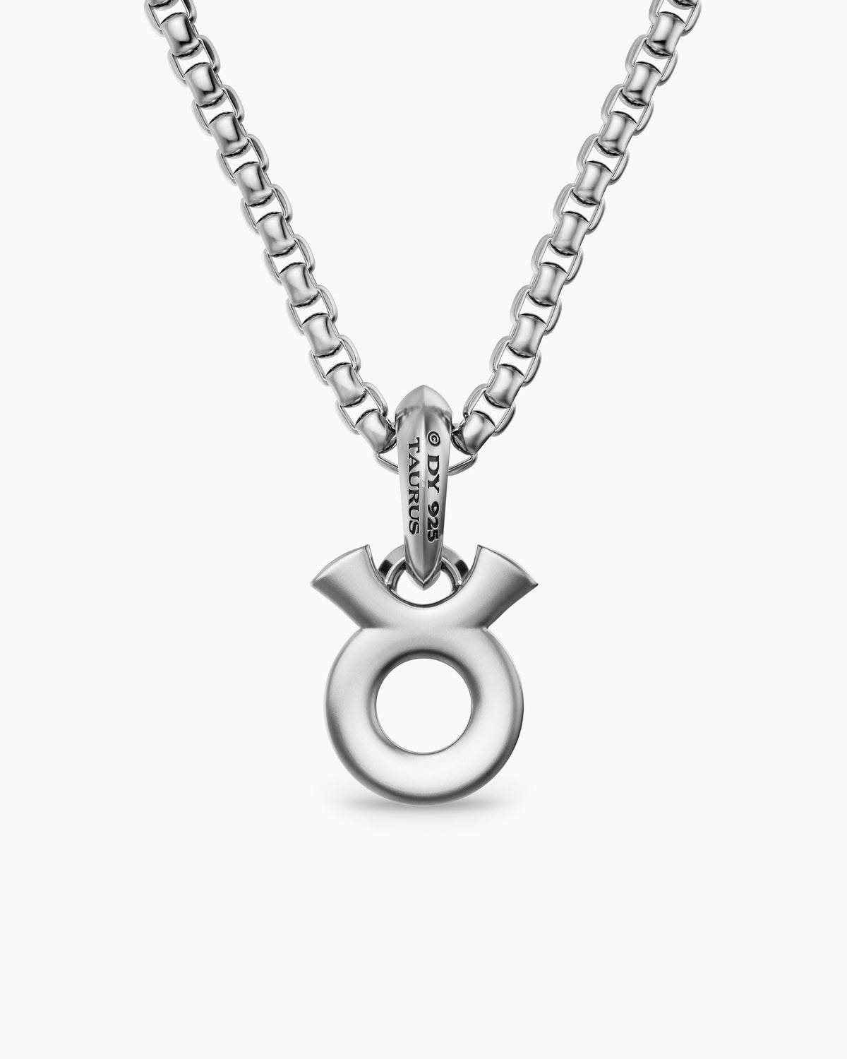 Mens Taurus Amulet in Sterling Silver with Diamonds, 14.5mm