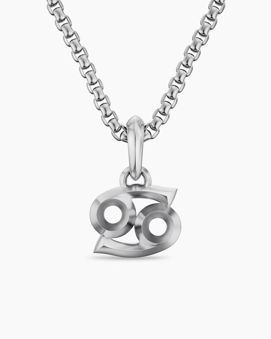 Mens Cancer Amulet in Sterling Silver, 16mm