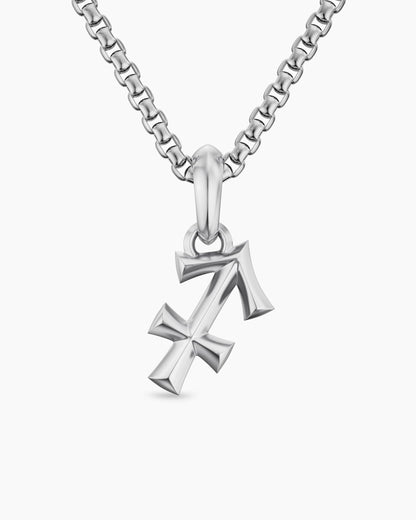 Mens Sagittarius Amulet in Sterling Silver, 19.6mm