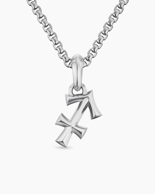 Mens Sagittarius Amulet in Sterling Silver, 19.6mm