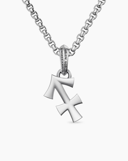 Mens Sagittarius Amulet in Sterling Silver, 19.6mm