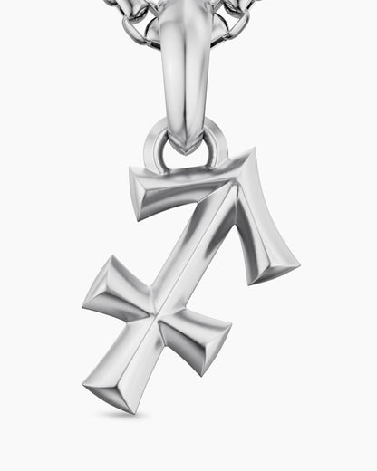 Mens Sagittarius Amulet in Sterling Silver, 19.6mm