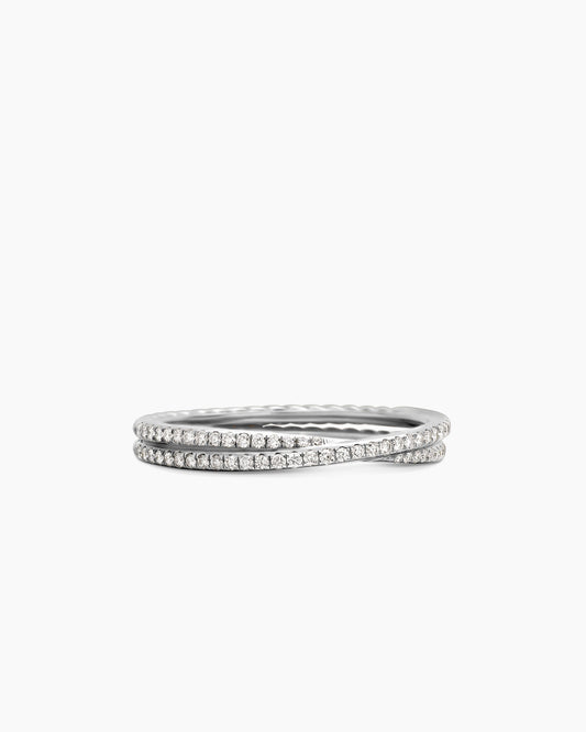 DY Crossover Micro Pavé Band Ring
